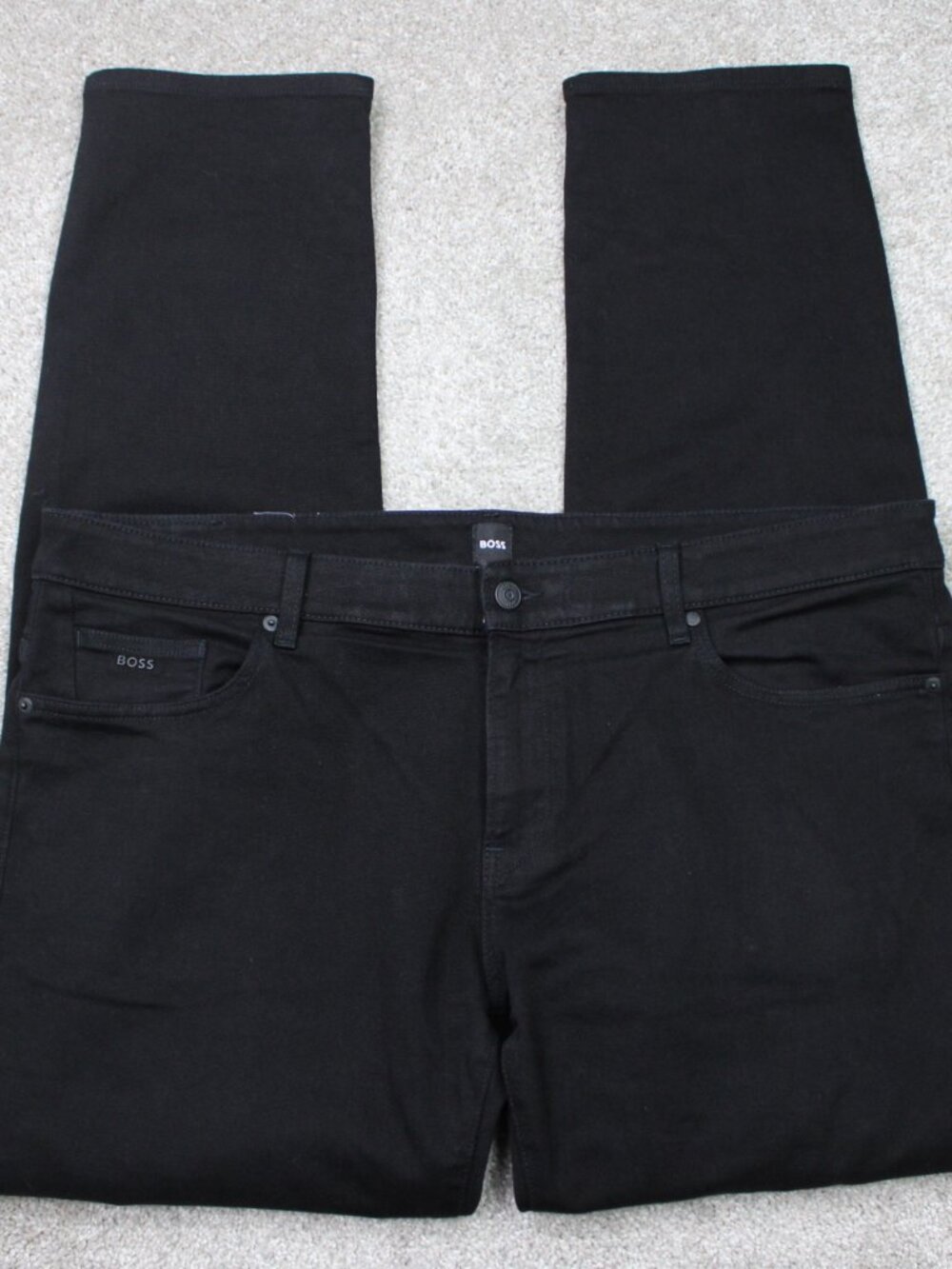 Hugo Boss Delaware Jeans Mens 40x32 Black Cashmere Touch Candiani Denim Italian